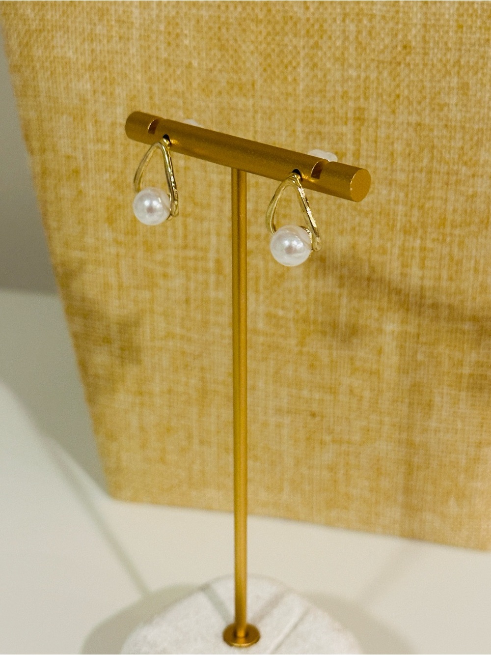 Fashion Jewelry Gold Tear-Drop Pearl Earrings